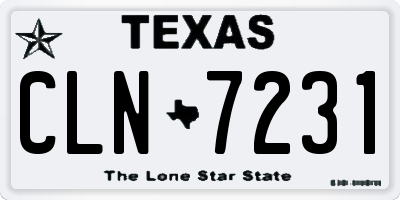 TX license plate CLN7231