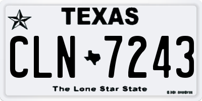 TX license plate CLN7243