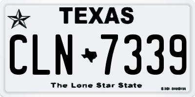 TX license plate CLN7339