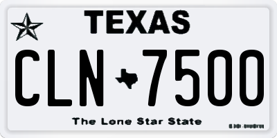 TX license plate CLN7500