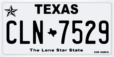 TX license plate CLN7529