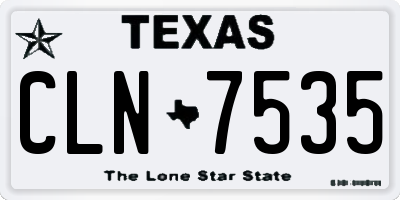 TX license plate CLN7535