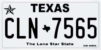 TX license plate CLN7565