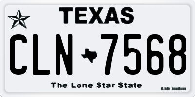 TX license plate CLN7568