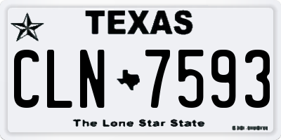 TX license plate CLN7593