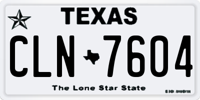 TX license plate CLN7604