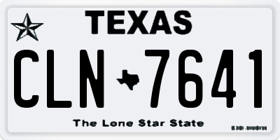 TX license plate CLN7641