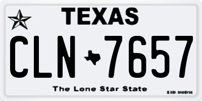 TX license plate CLN7657