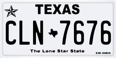 TX license plate CLN7676