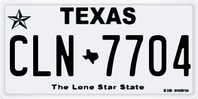 TX license plate CLN7704