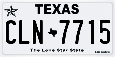 TX license plate CLN7715