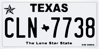 TX license plate CLN7738