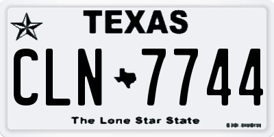 TX license plate CLN7744