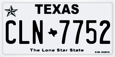 TX license plate CLN7752