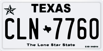 TX license plate CLN7760