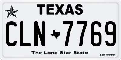 TX license plate CLN7769