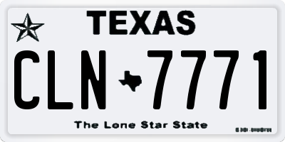 TX license plate CLN7771