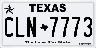 TX license plate CLN7773