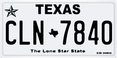TX license plate CLN7840