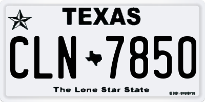 TX license plate CLN7850