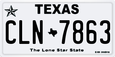 TX license plate CLN7863