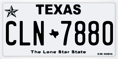 TX license plate CLN7880