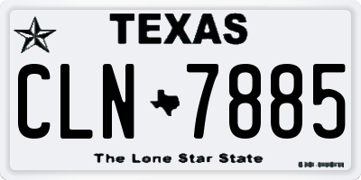 TX license plate CLN7885