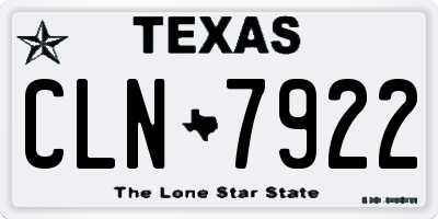 TX license plate CLN7922