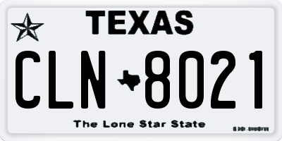 TX license plate CLN8021