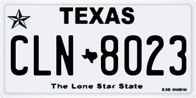 TX license plate CLN8023
