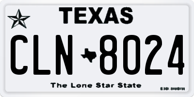 TX license plate CLN8024