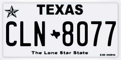 TX license plate CLN8077