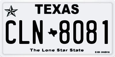 TX license plate CLN8081