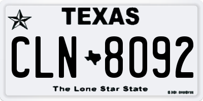 TX license plate CLN8092