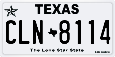 TX license plate CLN8114