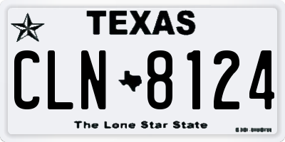 TX license plate CLN8124