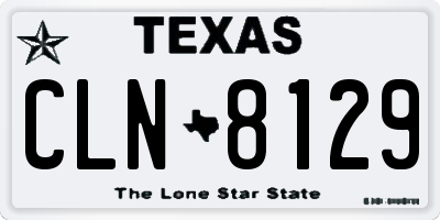 TX license plate CLN8129