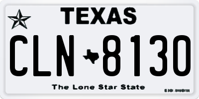 TX license plate CLN8130