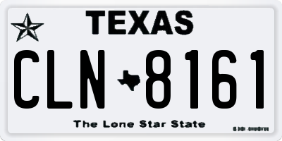 TX license plate CLN8161
