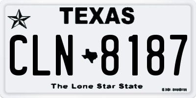 TX license plate CLN8187