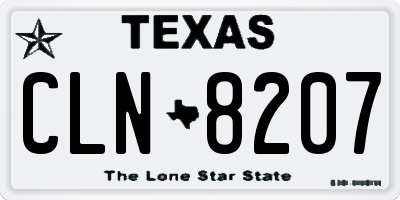 TX license plate CLN8207