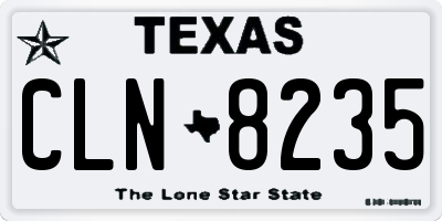TX license plate CLN8235