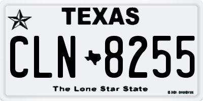 TX license plate CLN8255