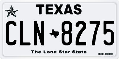 TX license plate CLN8275