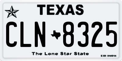 TX license plate CLN8325