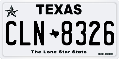 TX license plate CLN8326
