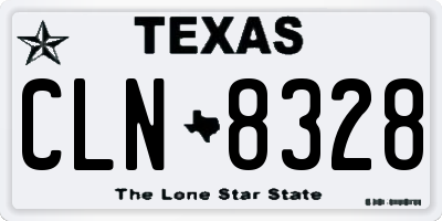 TX license plate CLN8328