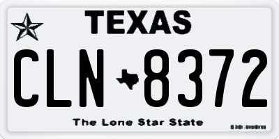 TX license plate CLN8372