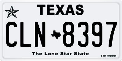 TX license plate CLN8397
