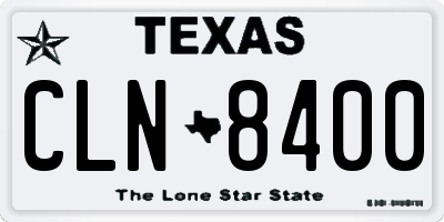 TX license plate CLN8400